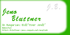 jeno bluttner business card